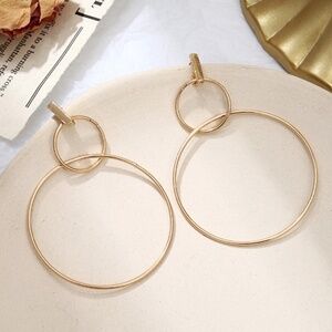 *THALI* Gold Round Circle Fashion Dangle Earrings